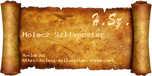 Holecz Szilveszter névjegykártya